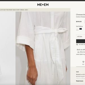 ME+EM cotton cheesecloth linen style dress w belt. Size US 12/UK 16 Quiet Luxury